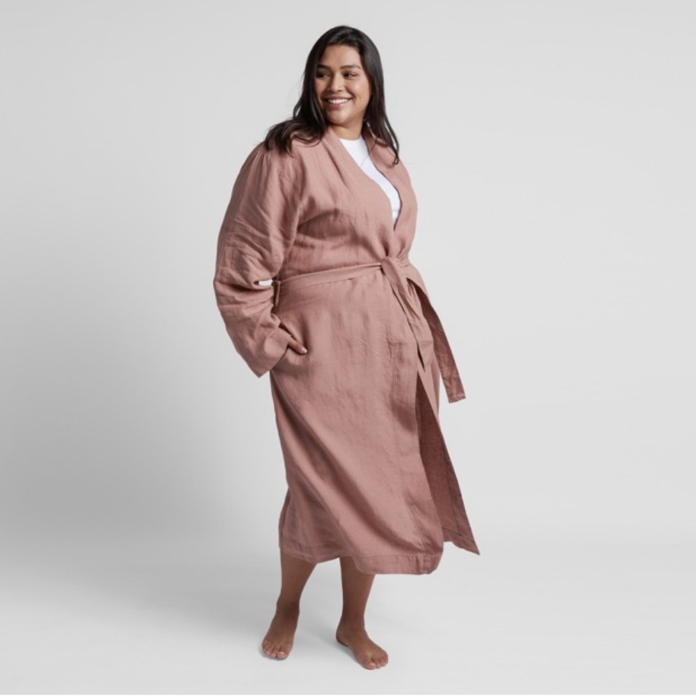 Parachute✨Linen Midi Robe in Clay - Picture 1 of 9
